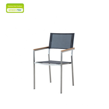 Mesa de comedor al aire libre de Teslin Teak Armrest.